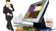 Bild Frau mit Bildschirm u Tastatur